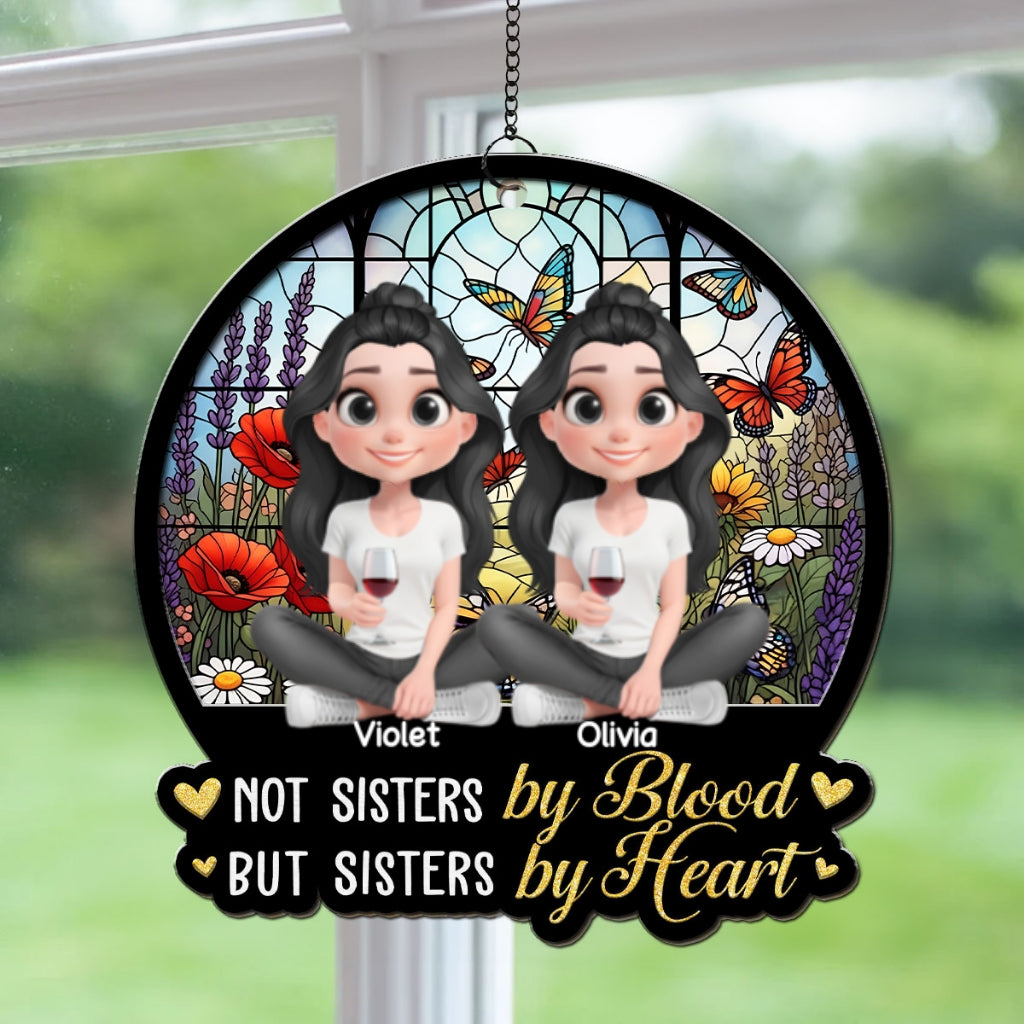 Sisters By Heart - Personalized Custom Suncatcher