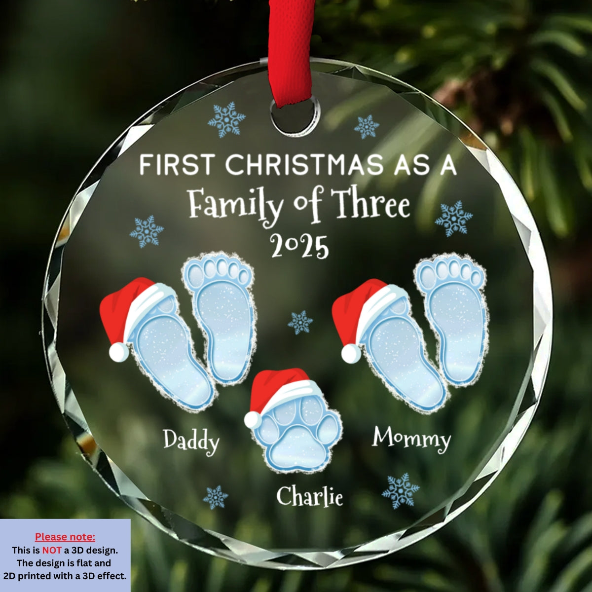 Noel Family - Personalized Custom Glass Ornament