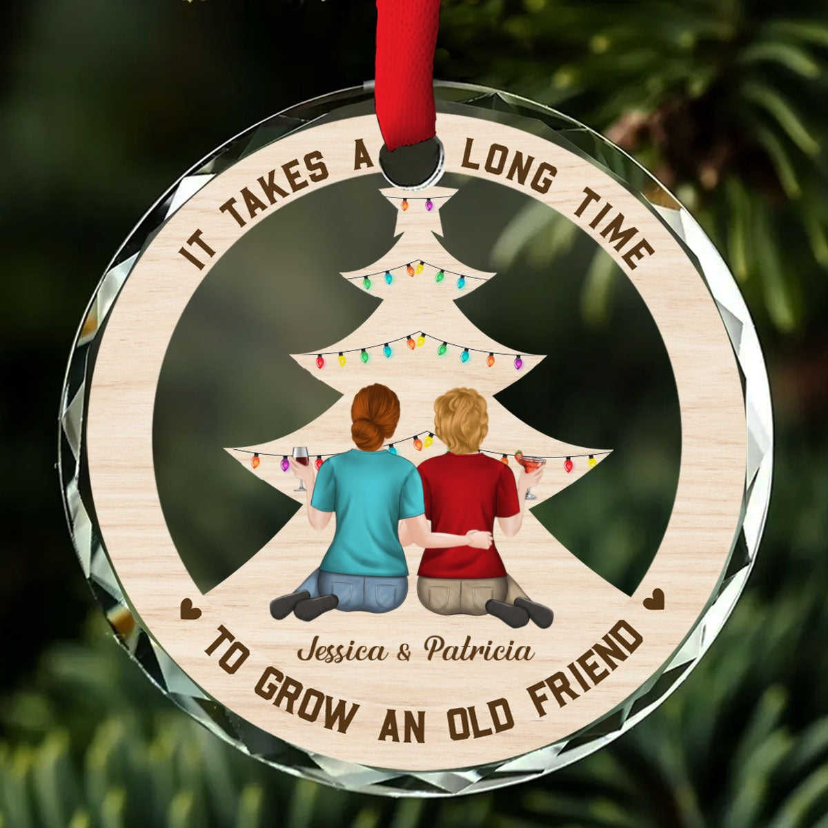 Grow An Old Friend - Personalized Custom Glass Ornament