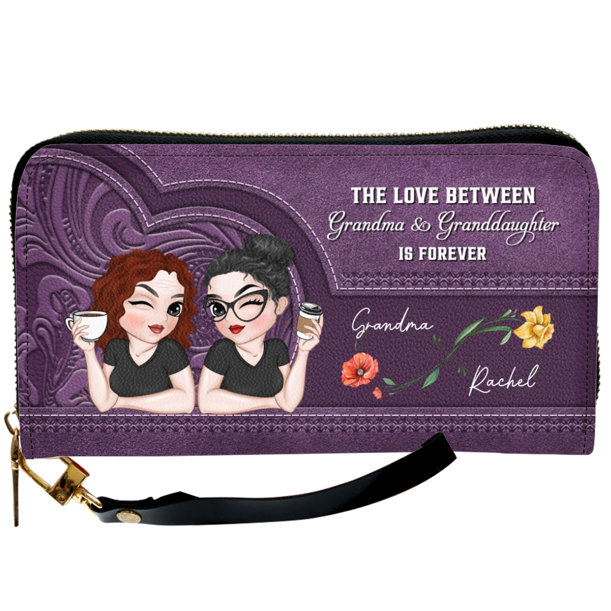 Forever Love You Grandma - Personalized Custom Leather Wallet