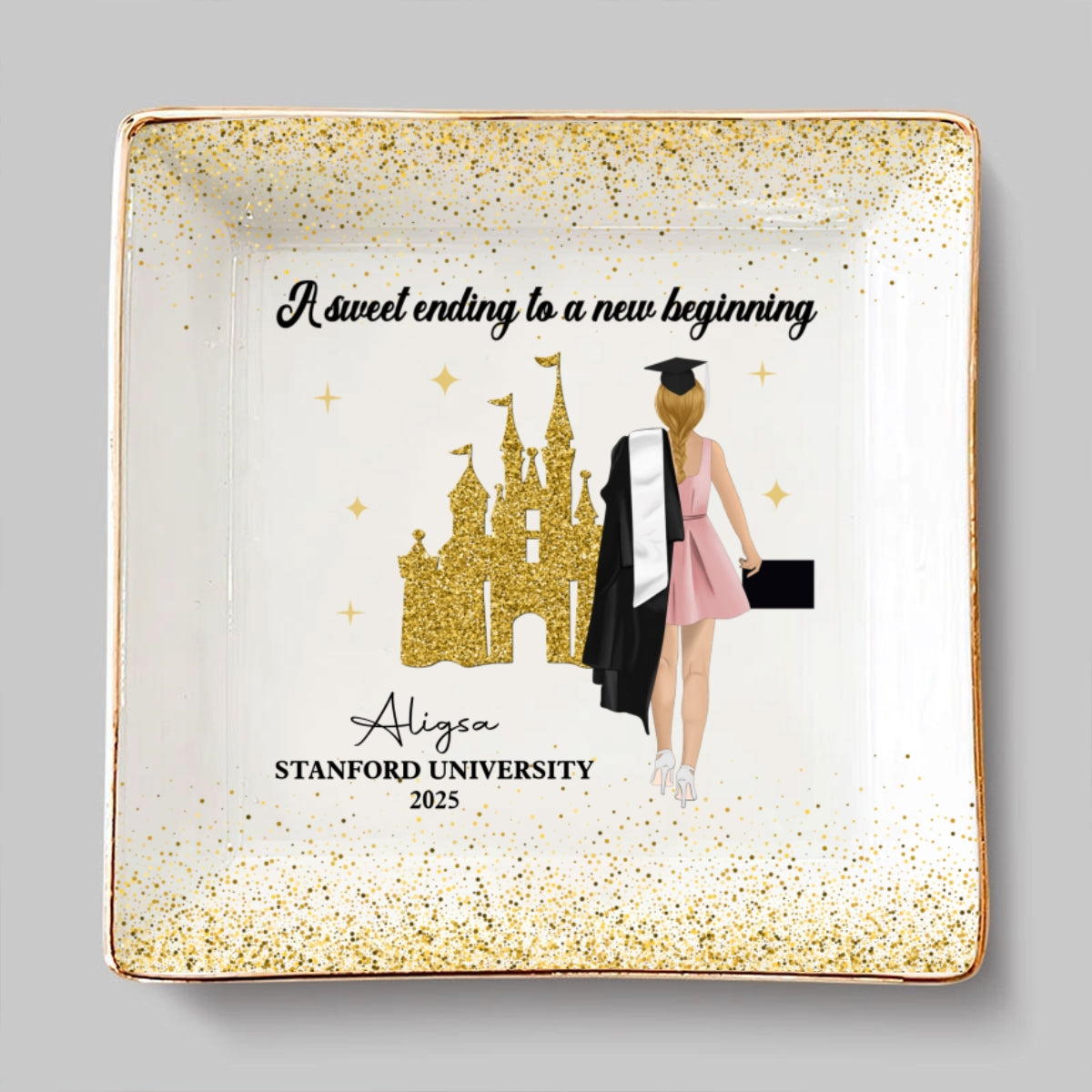 A Sweet Ending To A New Beginning - Personalized Custom Jewelry Dish