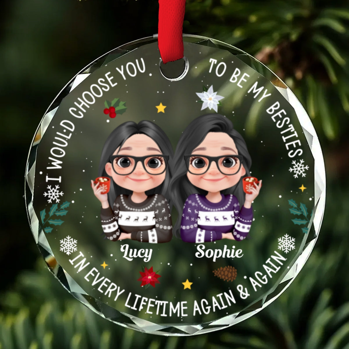 Soulmate In Disguise - Personalized Custom Glass Ornament