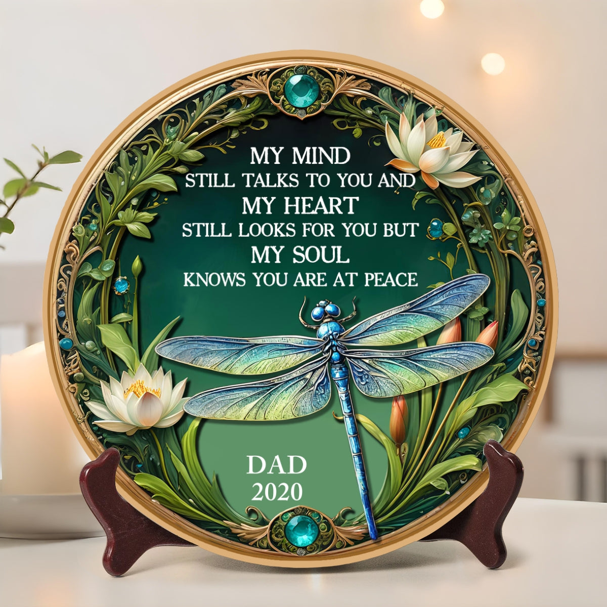 My Mind My Heart My Soul Dragonfly - Personalized Custom Plate