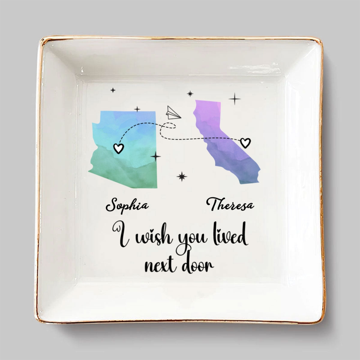 I Hope We Were Neighbors - Personalized Custom Jewelry Dish