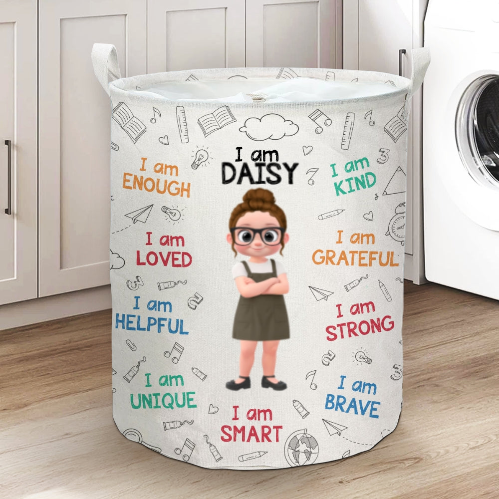 I Am Grateful - Personalized Custom Laundry Basket