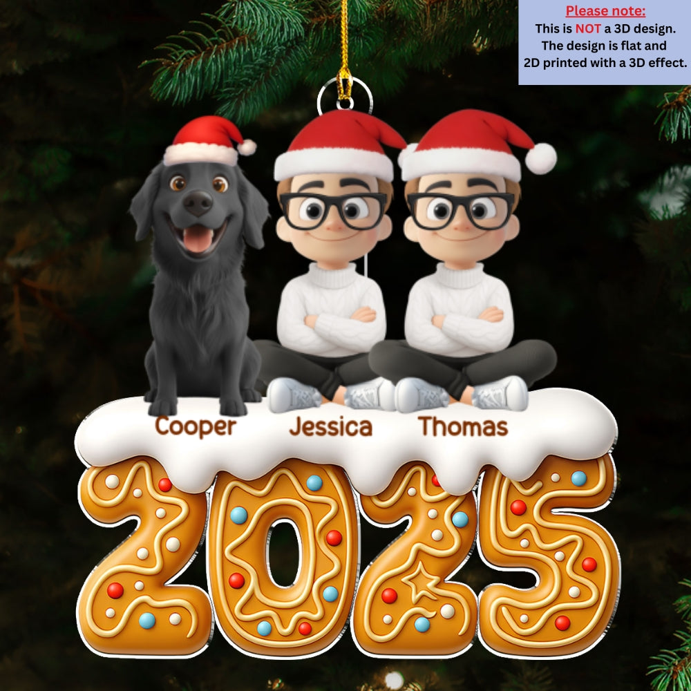 Couple And Dog Of The Year Version 2 - Personalized Custom Acrylic Ornament