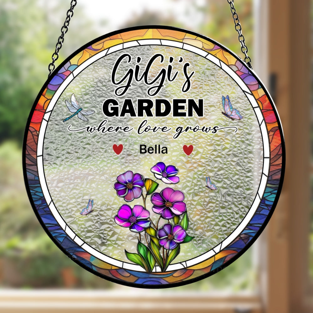 Grandma Garden - Personalized Custom Window Hanging Suncatcher