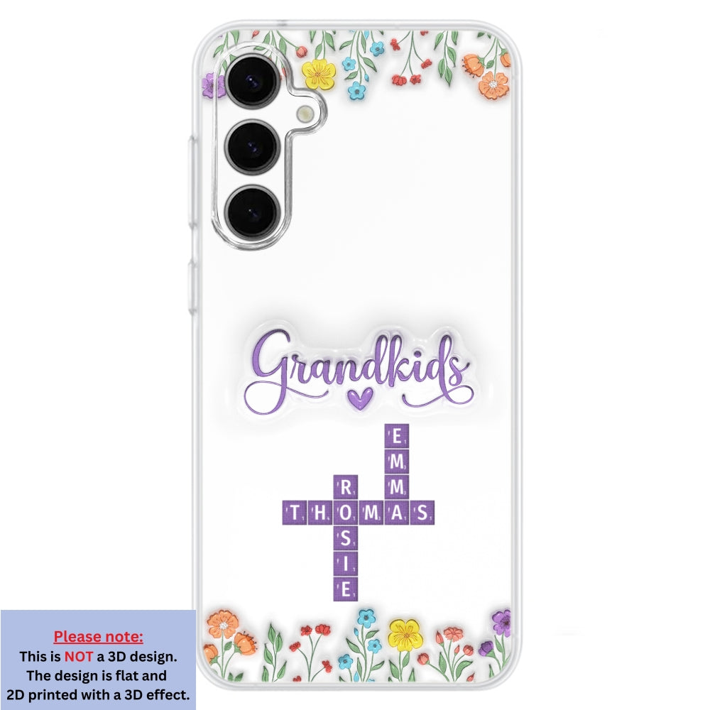 Love My Grandkids Crossword - Personalized Custom 3D Inflated Effect Phone Case