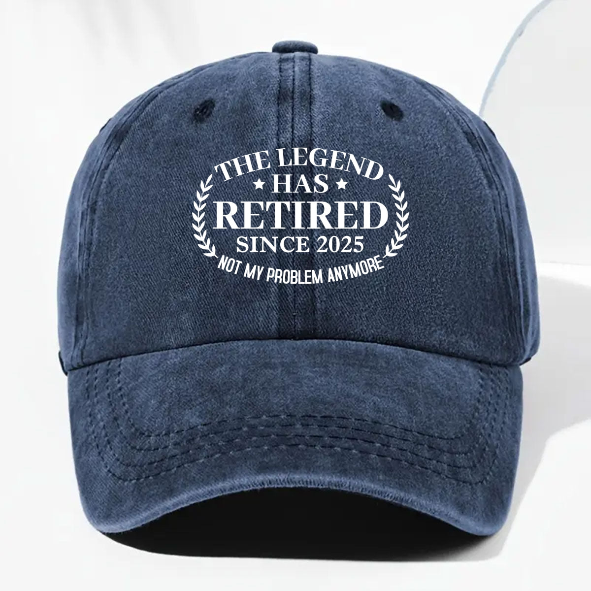 The Legend Has Retired - Personalized Custom Vintage Washed Denim Cap