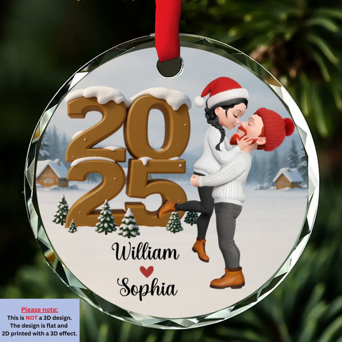 As A Couple Now Onwards - Personalized Custom 3D Effect Glass Ornament