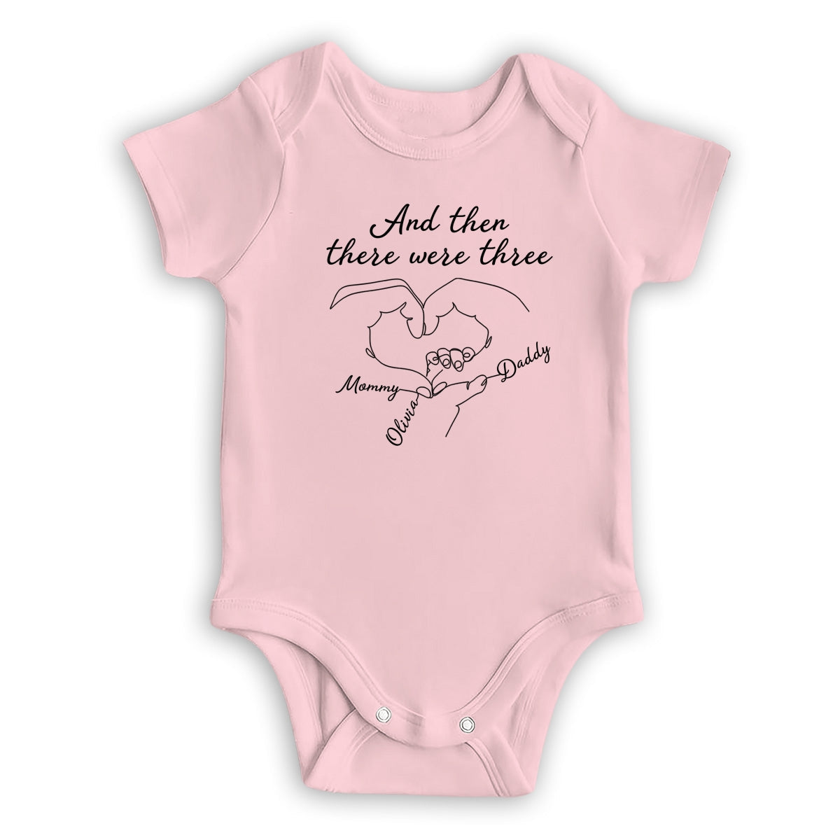 And Then There Were Three - Personalized Custom Baby Onesie