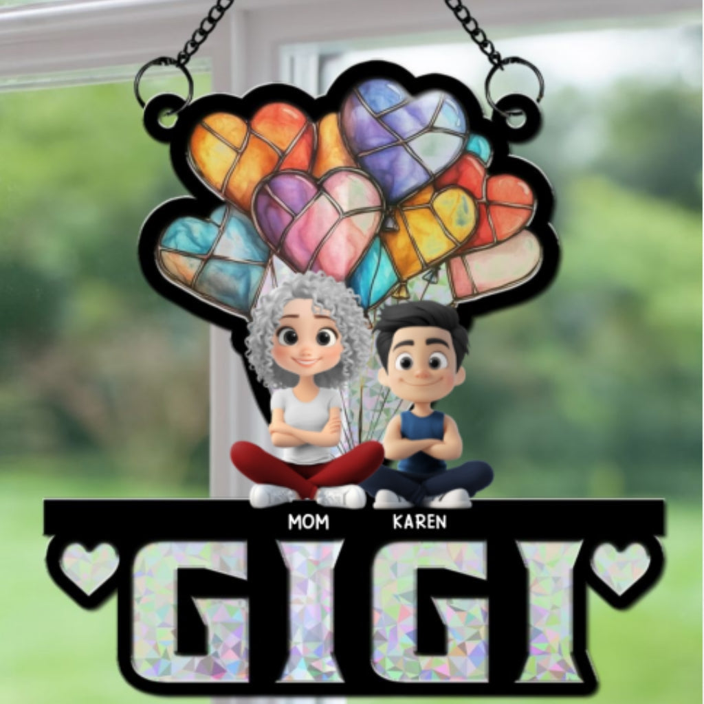 We Love You Mom - Personalized Custom Suncatcher