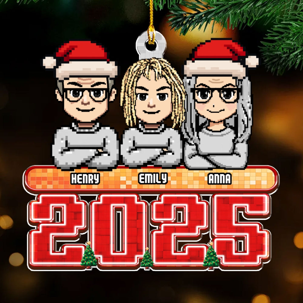 Family Pixel 2025 - Personalized Custom Acrylic Ornament