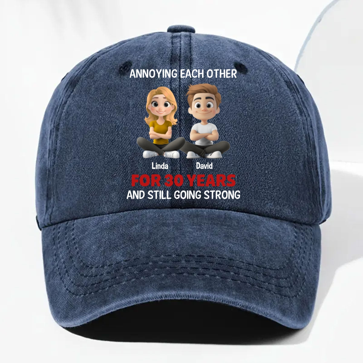 Annoying Each Other - Personalized Custom Vintage Washed Denim Cap