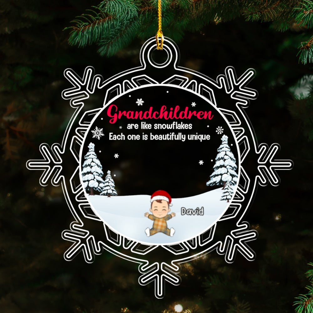 Grandchildren Are Like Snowflakes - Personalized Custom Acrylic Ornament