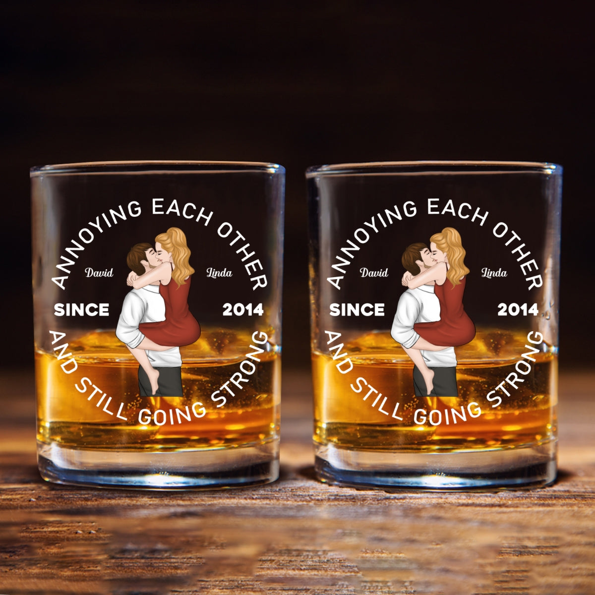 Annoying Each Other - Personalized Custom Whiskey Glass