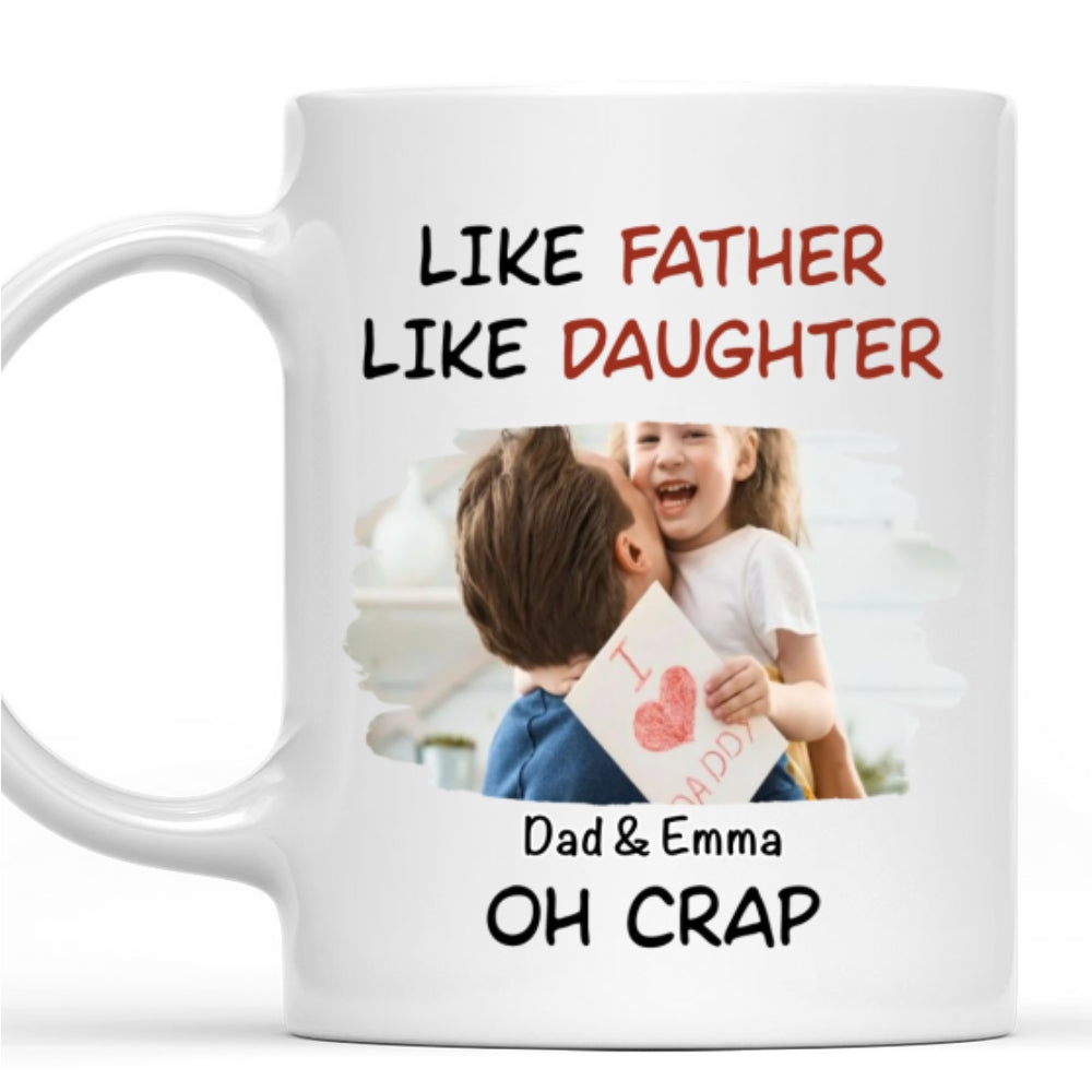 Like Father Like Daughter Cartoonized Photo - Personalized Custom Coffee Mug