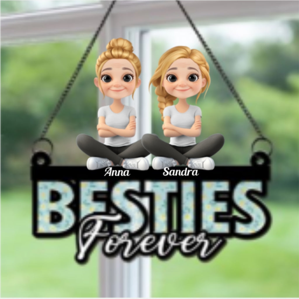 Sisters Forever Love - Personalized Custom Suncatcher