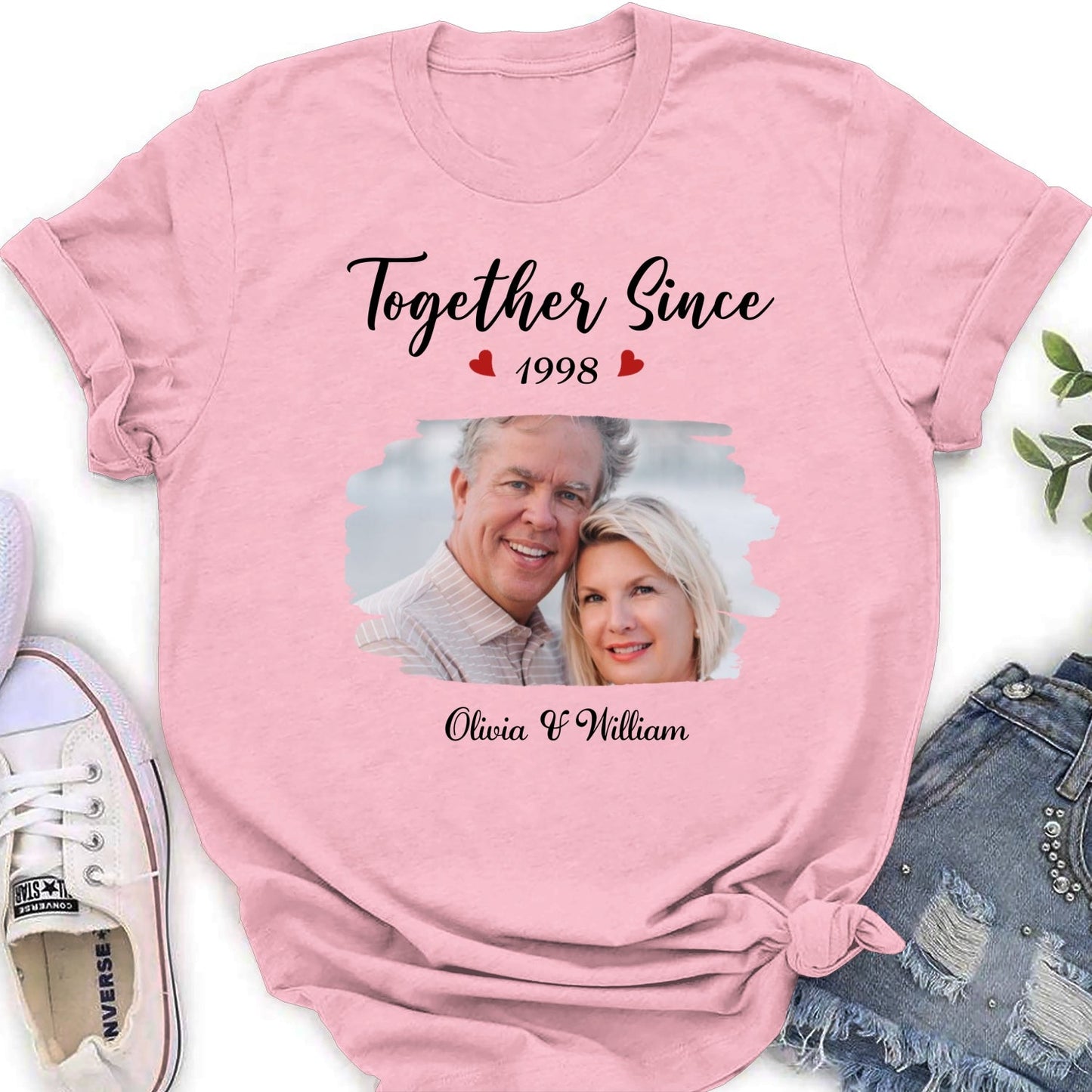 Together Since Husband Wife Photo - Personalized Custom Shirt