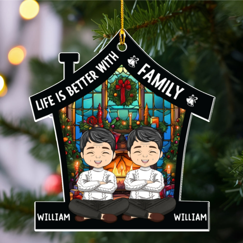 Life Is Better With Family - Personalized Custom Acrylic Ornament