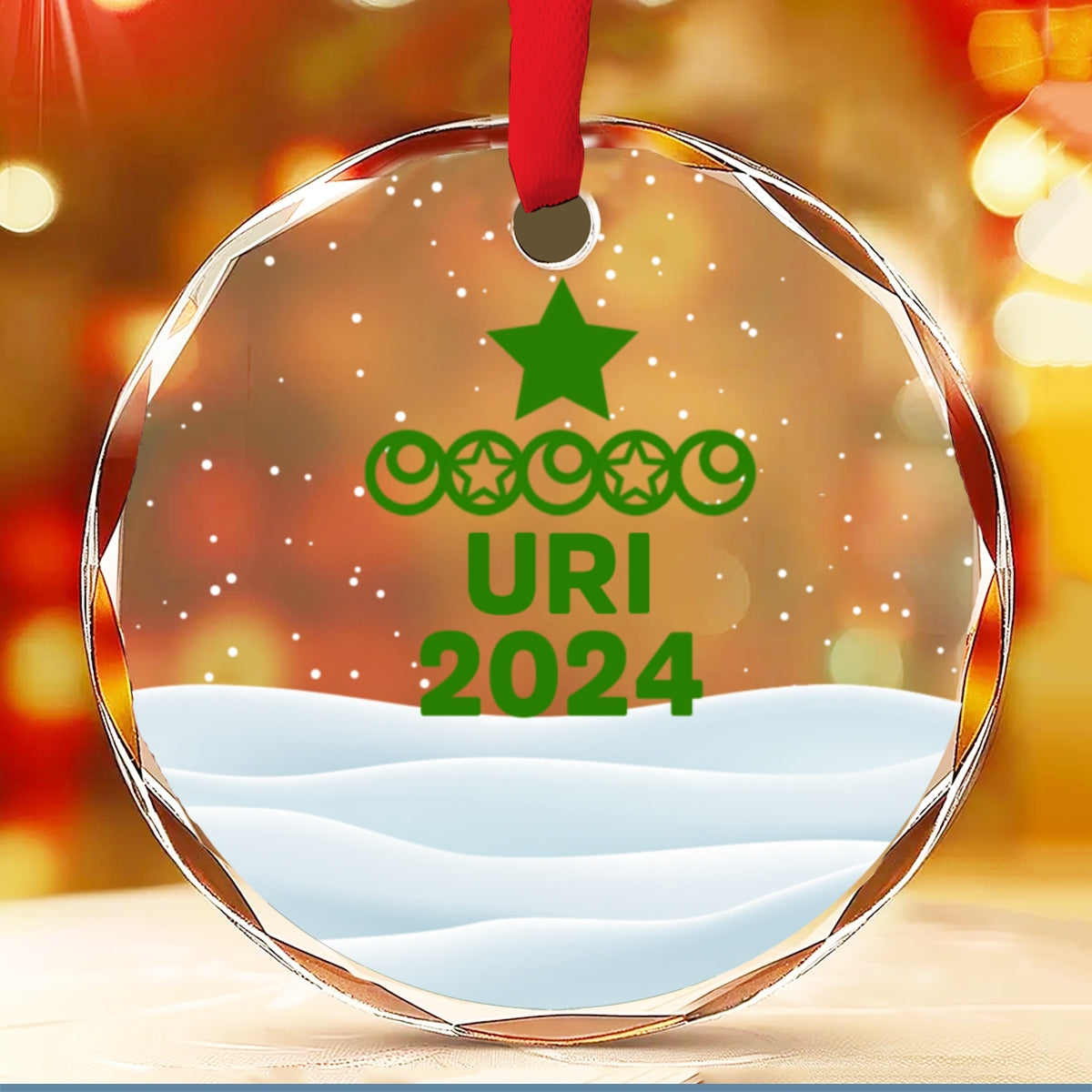 Love Family - Personalized Custom Glass Ornament