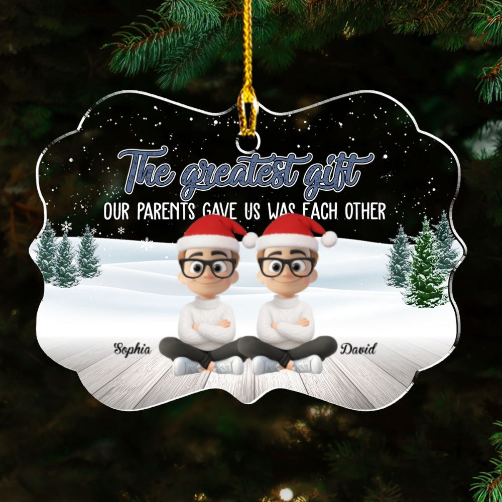 Our Greatest Gift Cartoon - Personalized Custom Acrylic Ornament