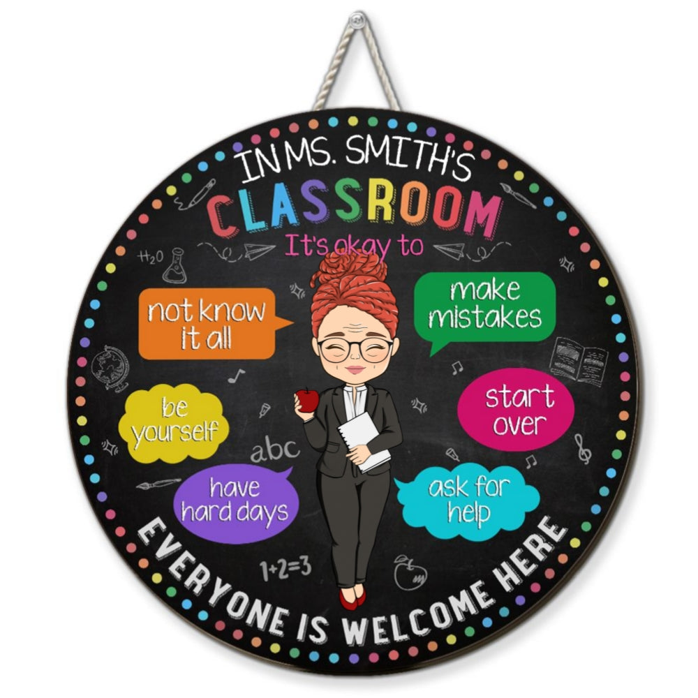 In My Classroom Everything Is Okay - Personalized Custom Wood Sign