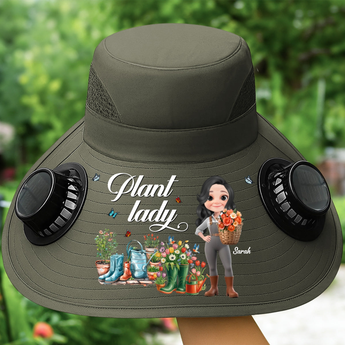 Plant Lady - Personalized Custom Solar Fan Hat