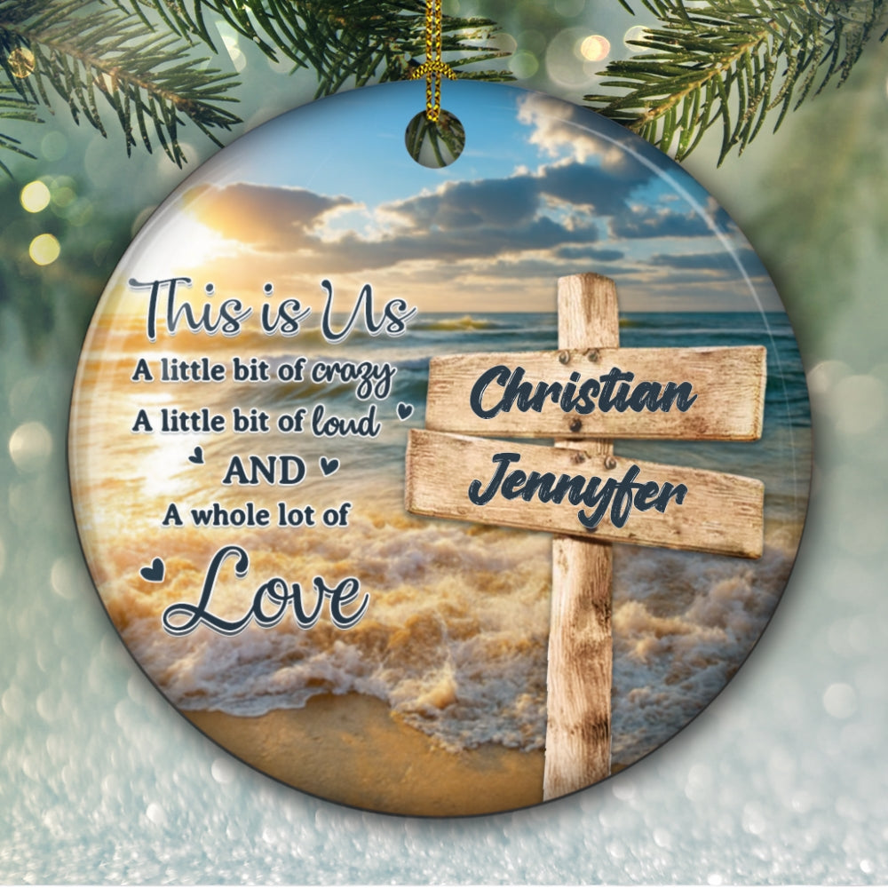 Family A Whole Lot Of Love - Personalized Custom Ceramic Ornament