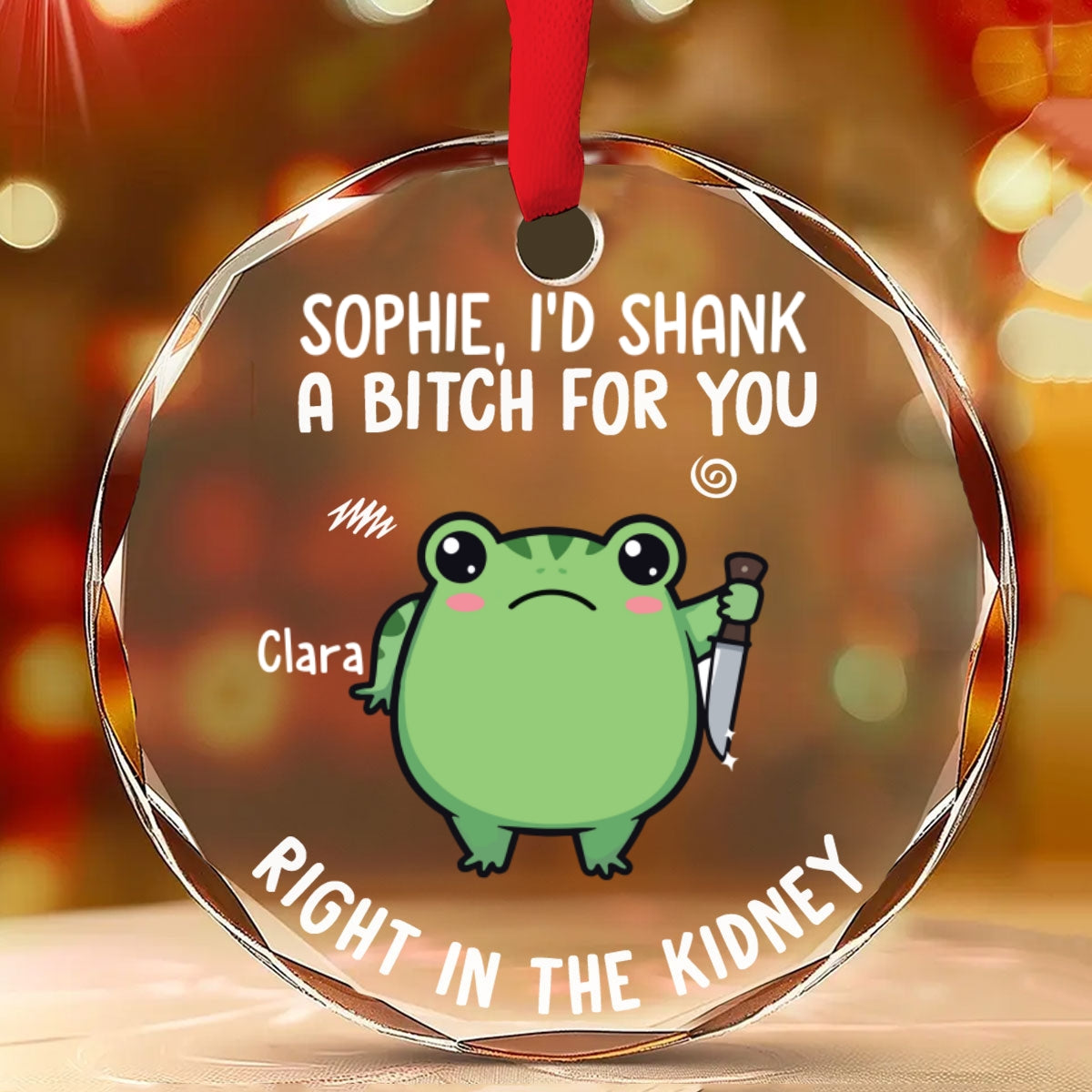 Life Is Too Short For Fake Friends - Personalized Custom Glass Ornament