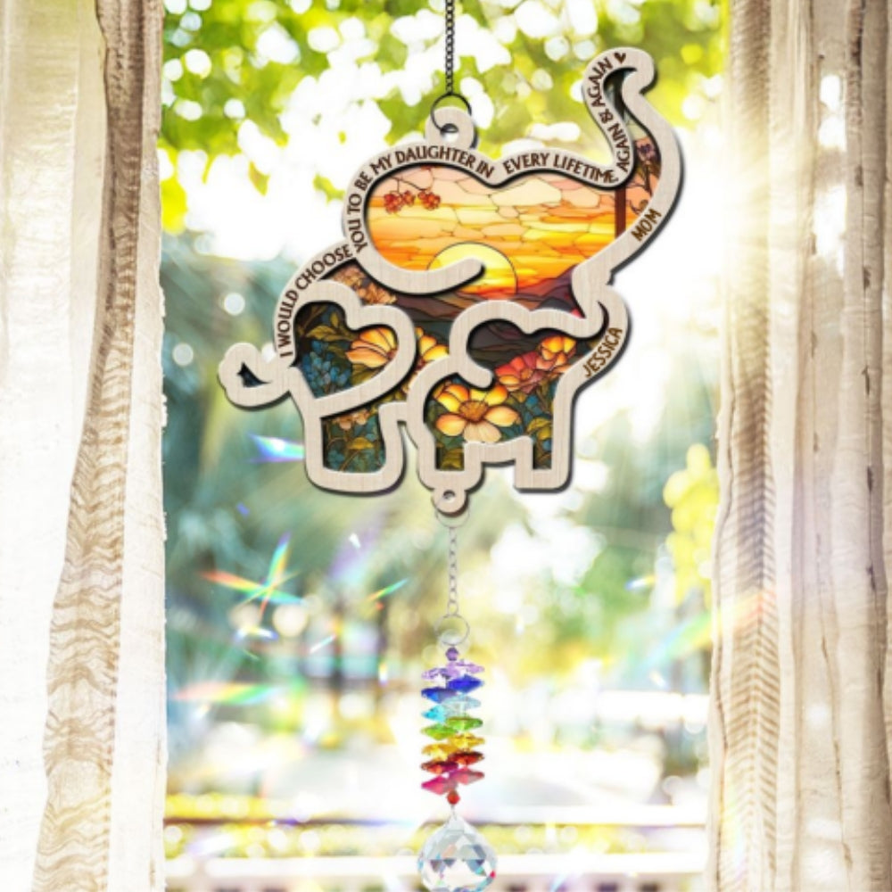 Always Choose You - Personalized Custom Suncatcher With Crystal Rainbow Charm