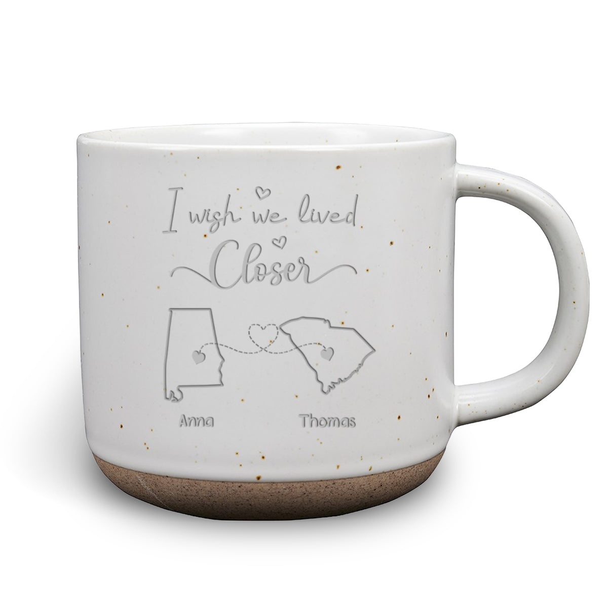 I Wish We Lived Closer - Personalized Custom Pottery Mug
