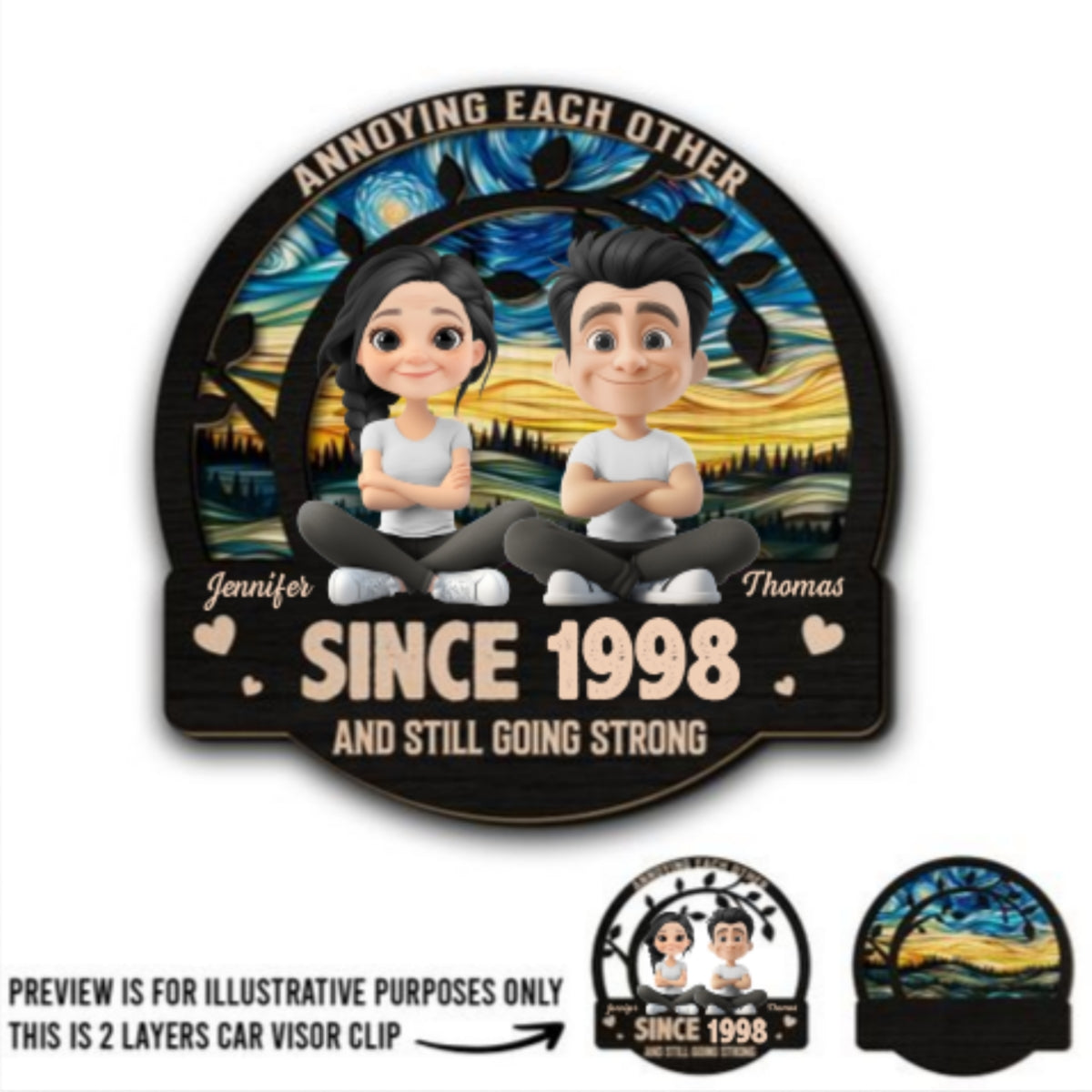 Love You Forever - Personalized Custom Car Visor Clip