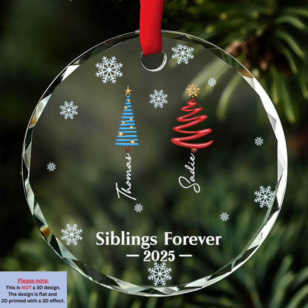 Our Relationship Is Forever - Personalized Custom Glass Ornament