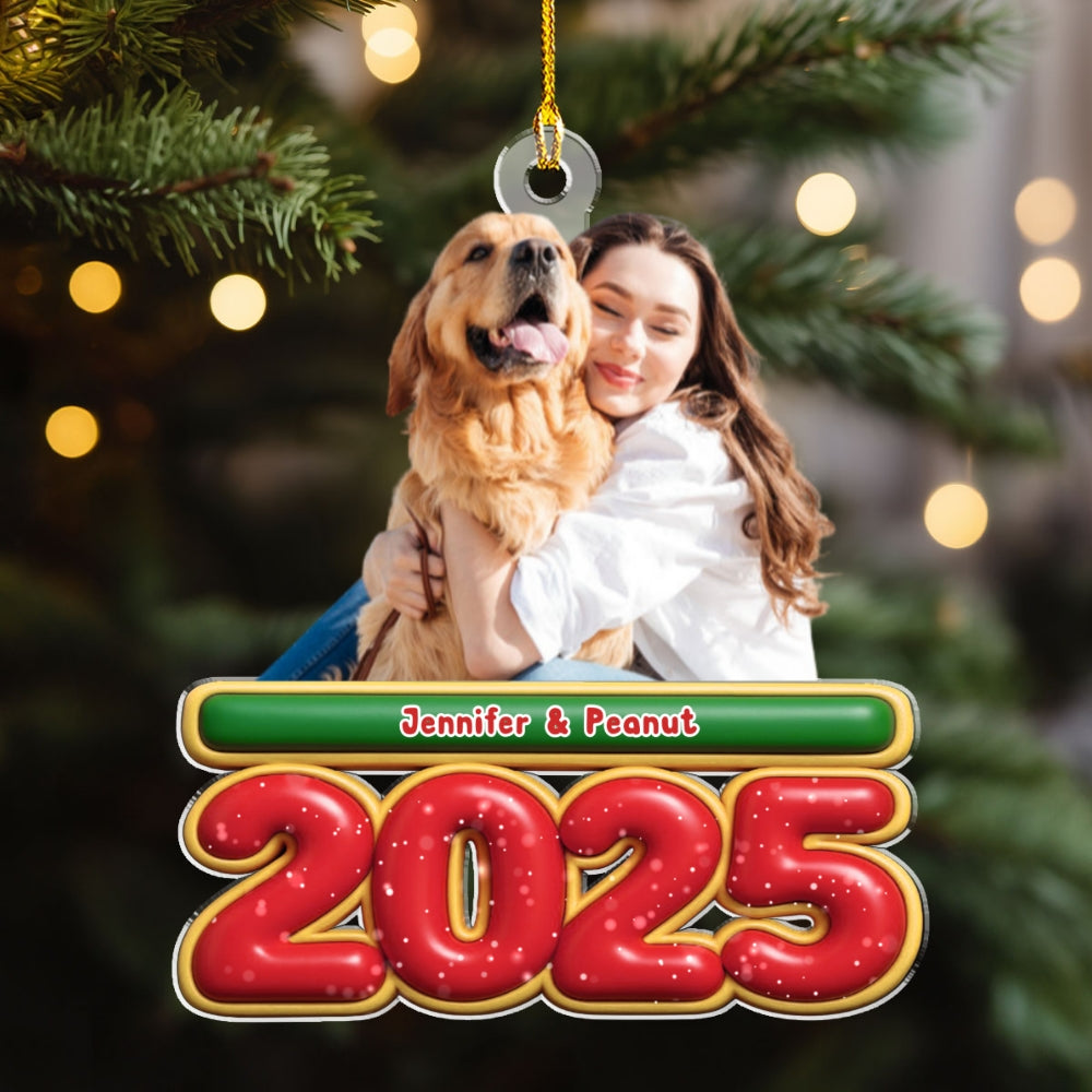 My Kids Is Here Pet Photo Version - Personalized Custom Acrylic Ornament