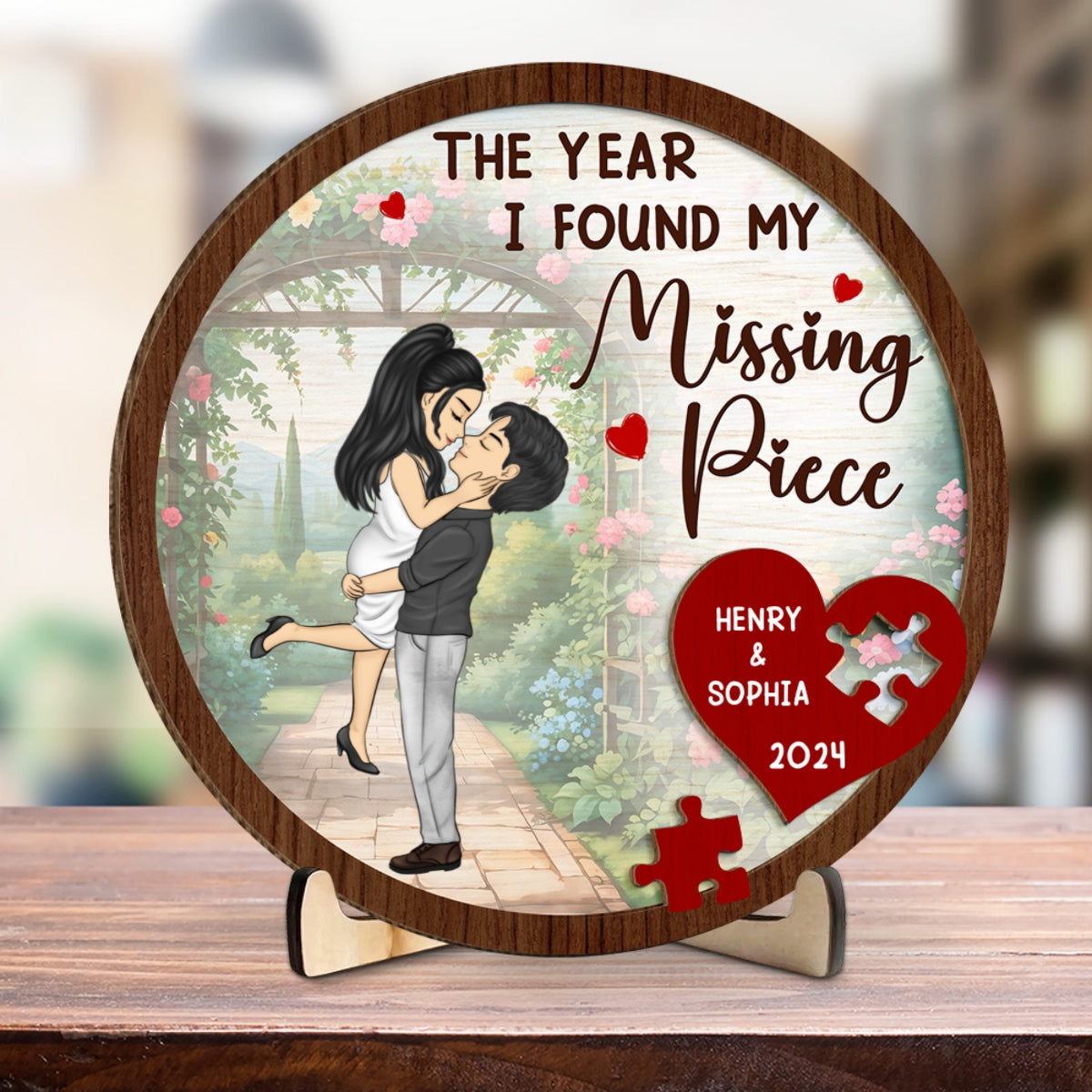 The Year I Found My Missing Piece - Personalized Custom Wooden Plaque