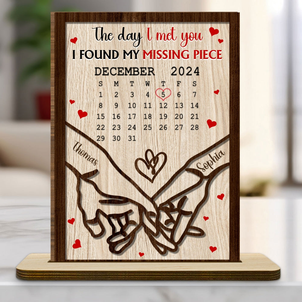 I Found You - Personalized Custom 2-Layer Wood Plaque With Flat Base