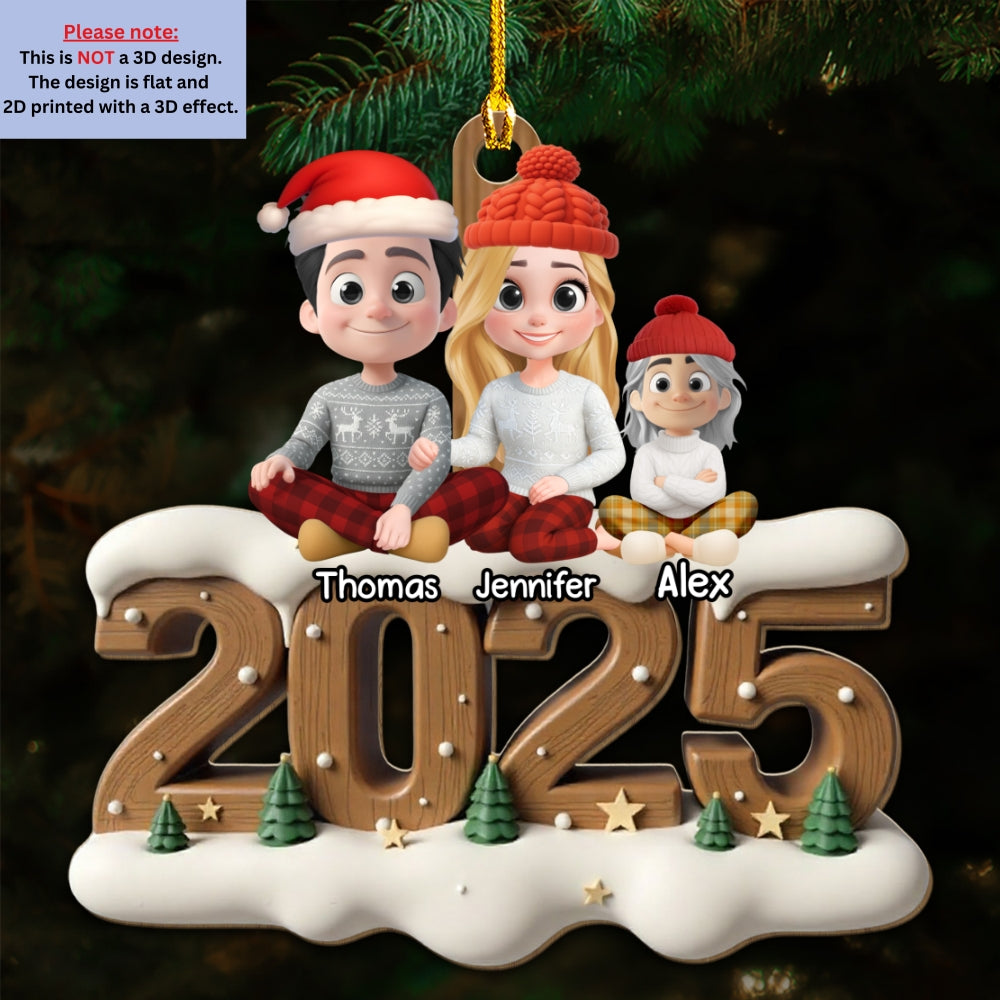 As A Family With Fur Babies Extended Ver - Personalized Custom 3D Effect Wood Ornament