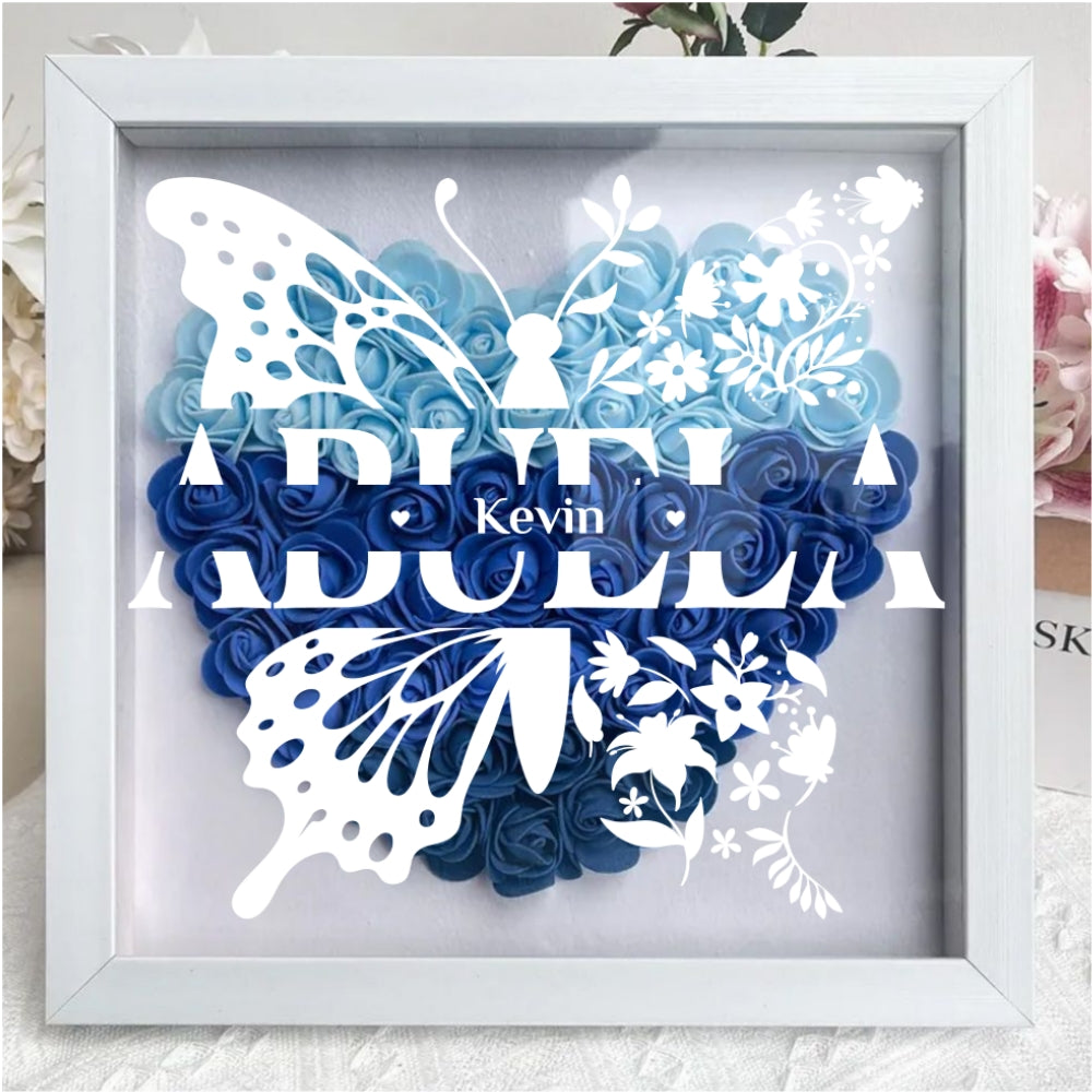 Mom Means Everything - Personalized Custom Flower Shadow Box