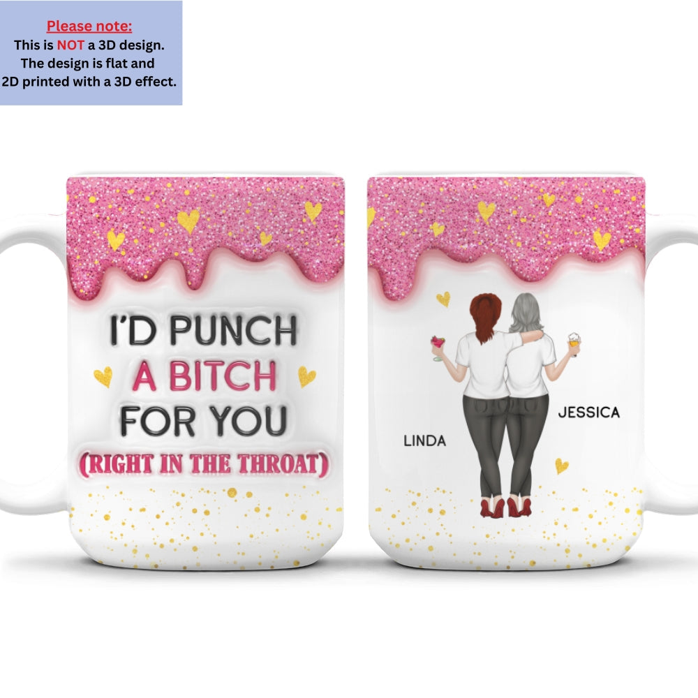 Twinkle Bestie Glitter - Personalized Custom 3D Inflated Effect Mug