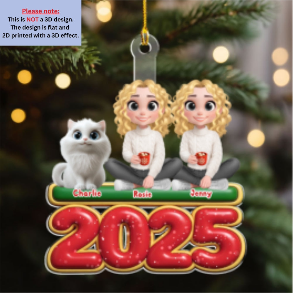 We And Our Cat Version 2 - Personalized Custom Acrylic Ornament