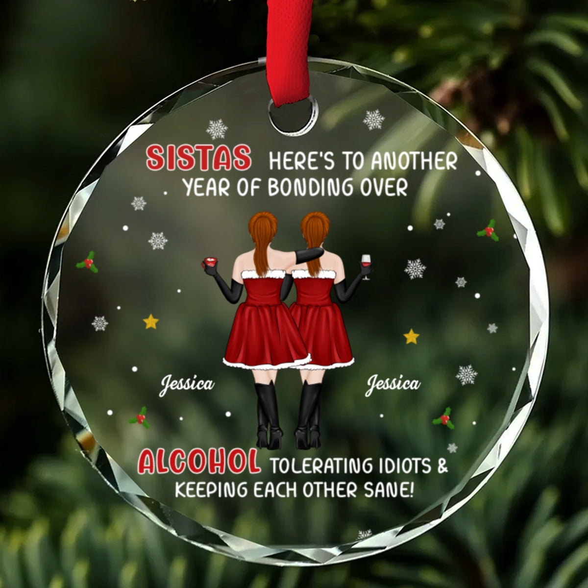 Alcohol Tolerating - Personalized Custom Glass Ornament