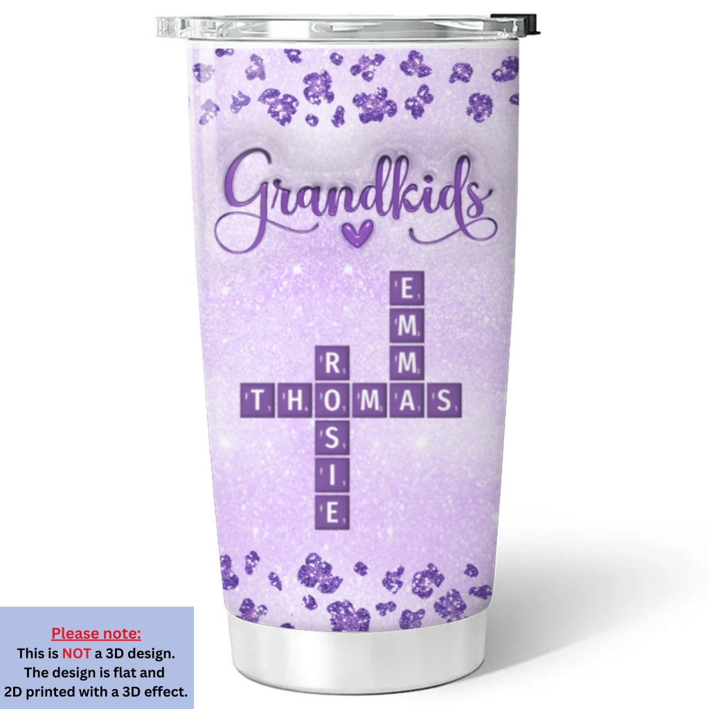 Grandkids Make Life More Grand Crossword - Personalized Custom 3D Inflated Effect Tumbler