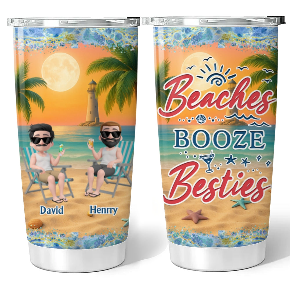 I Love You To The Beach And Back Best Friends - Personalized Custom Tumbler