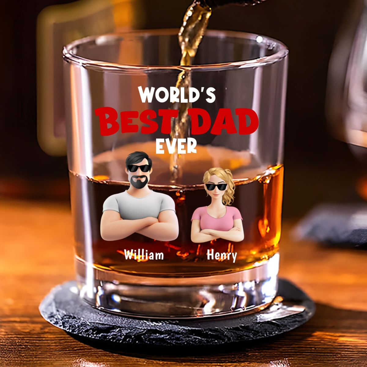Best Dad Ever - Personalized Custom Whiskey Glass