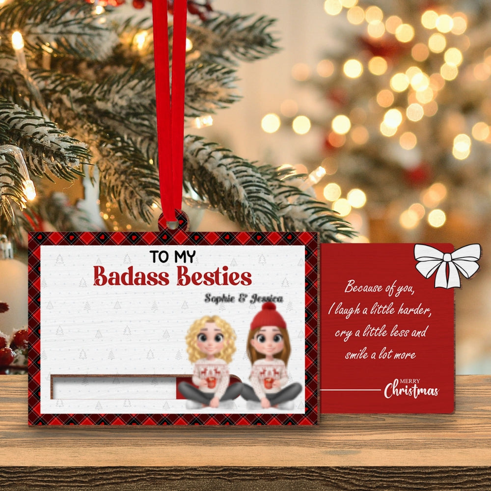 To My Badass Bestie - Personalized Custom Slide Ornament