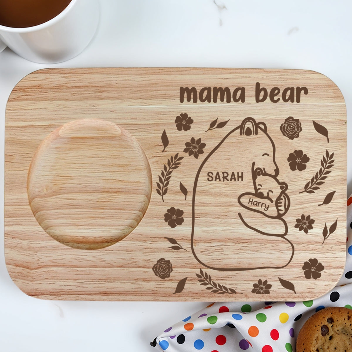 Our Mama Bear - Personalized Custom Wooden Treat Board