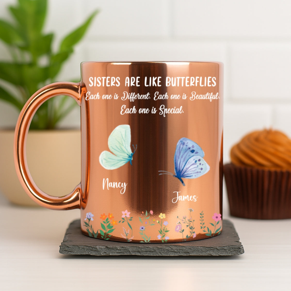 Sister Are The Gardeners Of Our Souls - Personalized Custom Metallic Mug