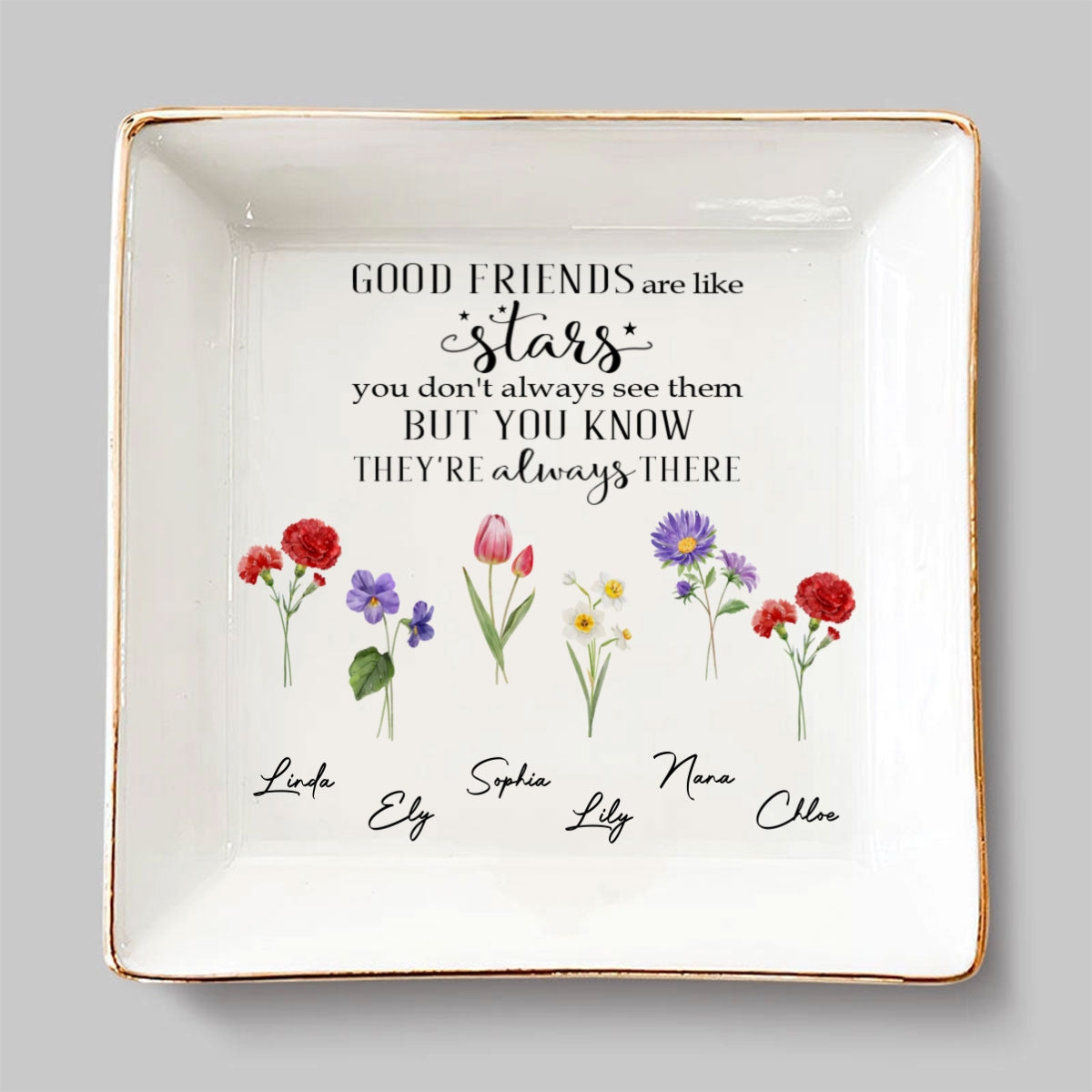 Friends Like Stars - Personalized Custom Jewelry Dish