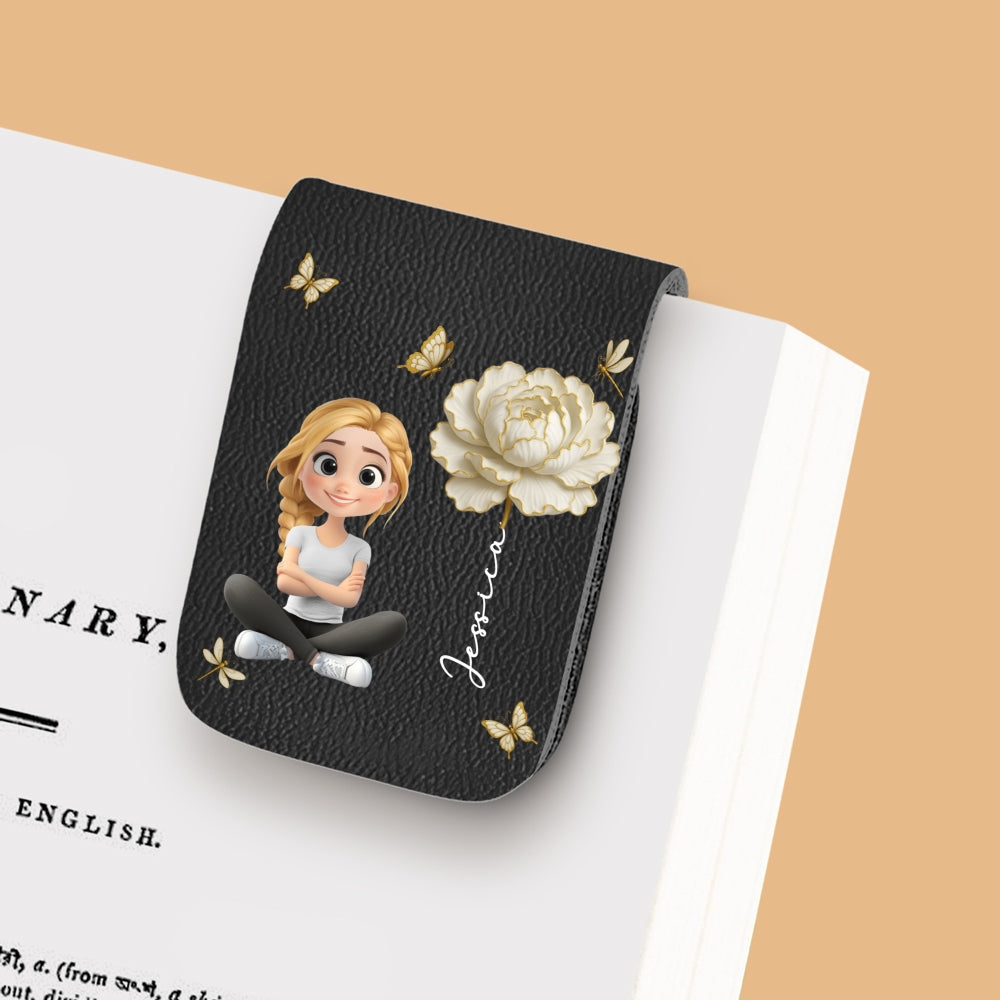 Floral Soul - Personalized Custom Leather Bookmark